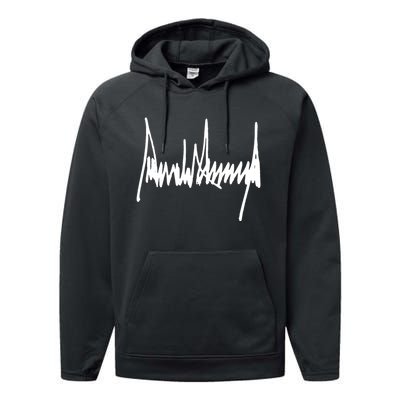 President Donald J Trump Signature Cool Gift Performance Fleece Hoodie