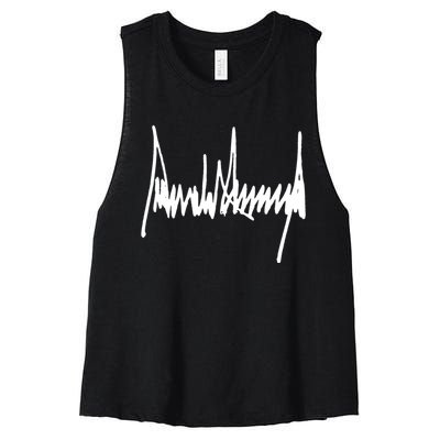 President Donald J Trump Signature Cool Gift Women's Racerback Cropped Tank