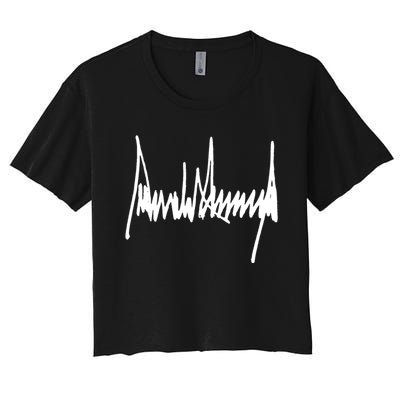 President Donald J Trump Signature Cool Gift Women's Crop Top Tee