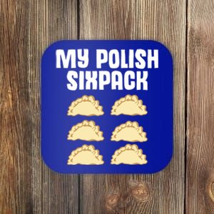 Polish Dumpling Joke Sixpack Pole Pun Polska Perogie Pierogi Cool Gift Coaster