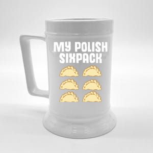 Polish Dumpling Joke Sixpack Pole Pun Polska Perogie Pierogi Cool Gift Beer Stein