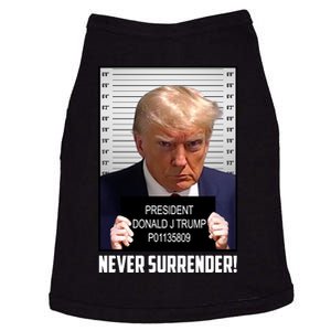 President Donald J Trump Mugshot Never Surrender Doggie Tank