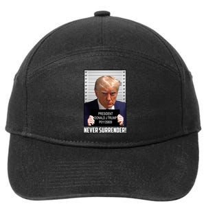 President Donald J Trump Mugshot Never Surrender 7-Panel Snapback Hat