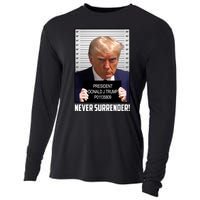 President Donald J Trump Mugshot Never Surrender Cooling Performance Long Sleeve Crew