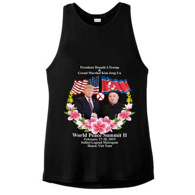 President Donald J Trump Grand Marshal Kim Jong Un World Peace Summit Ii Ladies PosiCharge Tri-Blend Wicking Tank