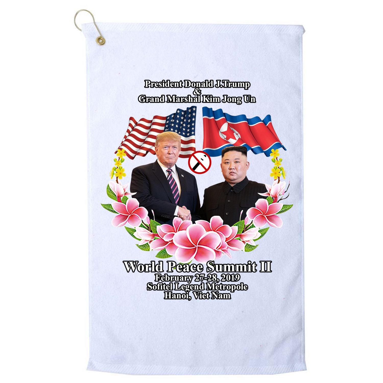 President Donald J Trump Grand Marshal Kim Jong Un World Peace Summit Ii Golf Towel