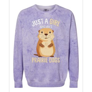 Prairie Dog Just A Girl Who Loves Prairie Dogs Colorblast Crewneck Sweatshirt