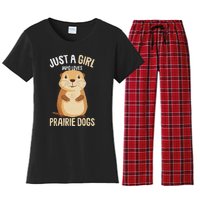 Prairie Dog Just A Girl Who Loves Prairie Dogs Women's Flannel Pajama Set