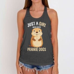 Prairie Dog Just A Girl Who Loves Prairie Dogs Women's Knotted Racerback Tank