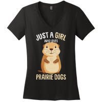 Prairie Dog Just A Girl Who Loves Prairie Dogs Women's V-Neck T-Shirt