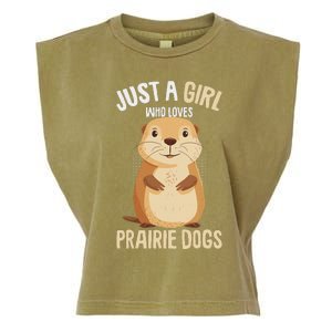 Prairie Dog Just A Girl Who Loves Prairie Dogs Garment-Dyed Women's Muscle Tee