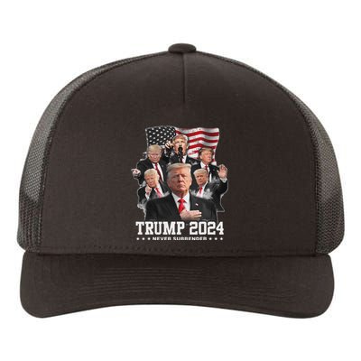 President Donald J Trump 2024 Never Surrender Yupoong Adult 5-Panel Trucker Hat