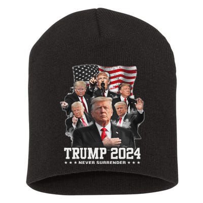 President Donald J Trump 2024 Never Surrender Short Acrylic Beanie