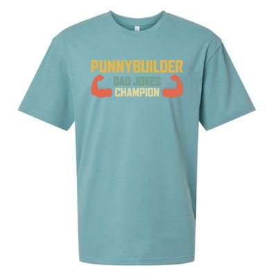 Punnybuilder Dad Jokes Champion Vintage Bodybuilder Pun Gift Sueded Cloud Jersey T-Shirt