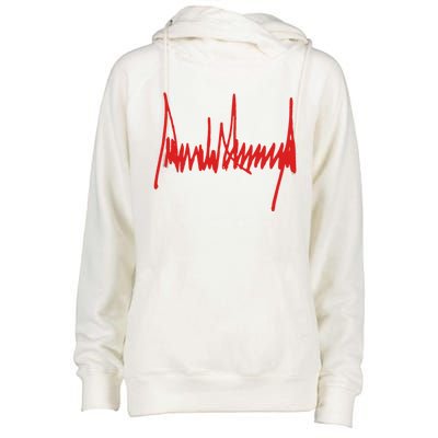 President Donald J Trump Signature Gift Womens Funnel Neck Pullover Hood