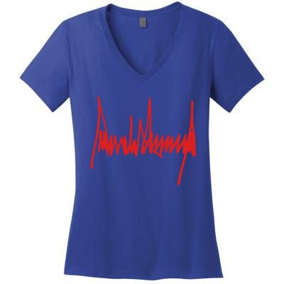 President Donald J Trump Signature Gift Women's V-Neck T-Shirt