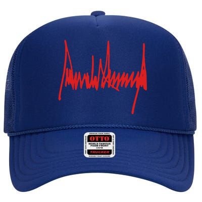 President Donald J Trump Signature Gift High Crown Mesh Back Trucker Hat