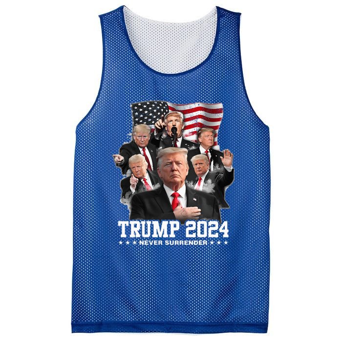 President Donald J Trump 2024 Never Surrender Mesh Reversible Basketball Jersey Tank