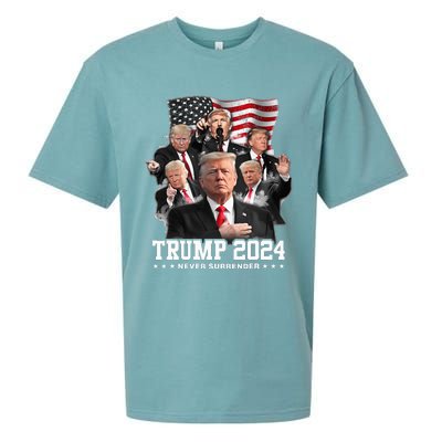 President Donald J Trump 2024 Never Surrender Sueded Cloud Jersey T-Shirt