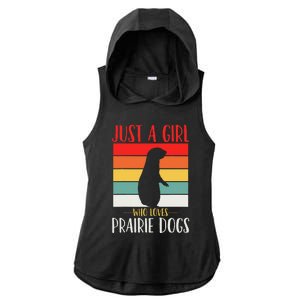 Prairie Dog Just a Who Loves Prairie Dogs Retro Ladies PosiCharge Tri-Blend Wicking Draft Hoodie Tank