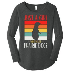 Prairie Dog Just a Who Loves Prairie Dogs Retro Women's Perfect Tri Tunic Long Sleeve Shirt