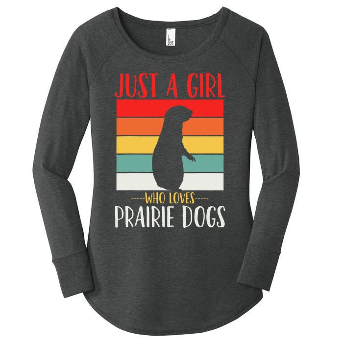 Prairie Dog Just a Who Loves Prairie Dogs Retro Women's Perfect Tri Tunic Long Sleeve Shirt