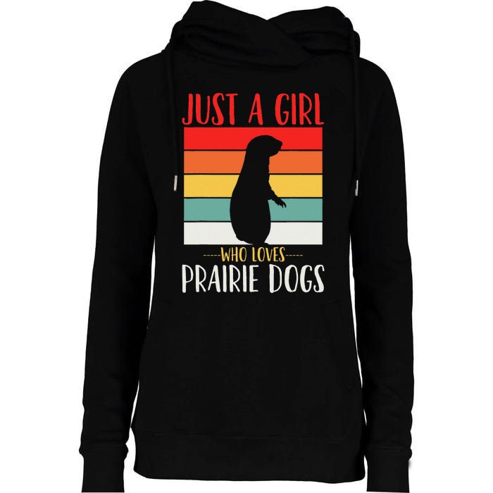 Prairie Dog Just a Who Loves Prairie Dogs Retro Womens Funnel Neck Pullover Hood