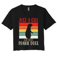 Prairie Dog Just a Who Loves Prairie Dogs Retro Women's Crop Top Tee