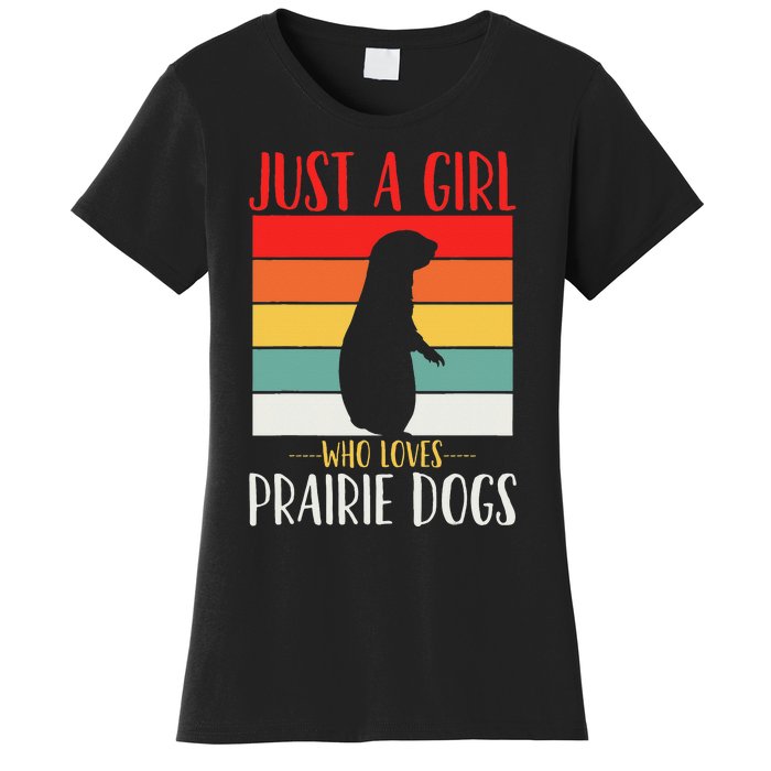 Prairie Dog Just a Who Loves Prairie Dogs Retro Women's T-Shirt