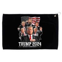 President Donald J Trump 2024 Never Surrender Grommeted Golf Towel