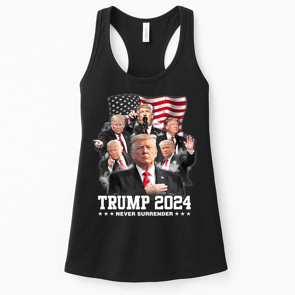 President Donald J Trump 2024 Never Surrender Womens Tank Top