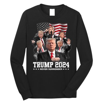 President Donald J Trump 2024 Never Surrender Long Sleeve Shirt