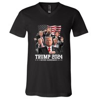 President Donald J Trump 2024 Never Surrender V-Neck T-Shirt