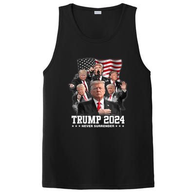 President Donald J Trump 2024 Never Surrender PosiCharge Competitor Tank