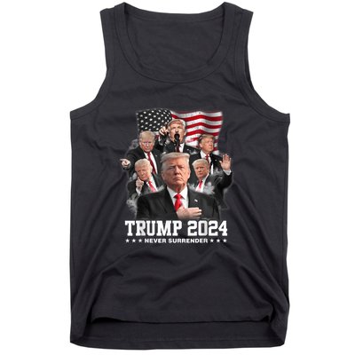 President Donald J Trump 2024 Never Surrender Tank Top