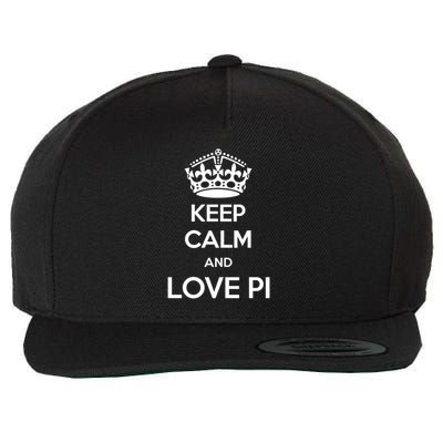 Pi Day Keep Calm And Love Pi Math Lover Pi Day Gift Wool Snapback Cap