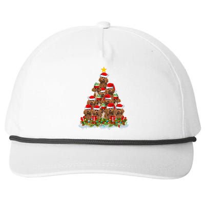 Poodle Dog Lover Xmas Tree Santa Christmas Poodle Gift Snapback Five-Panel Rope Hat