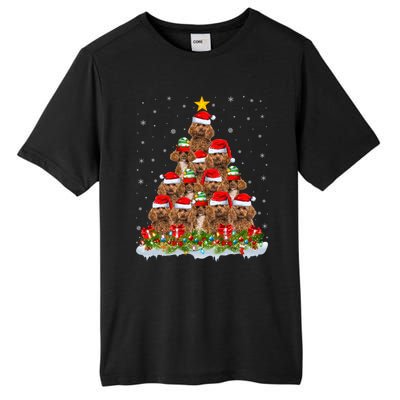 Poodle Dog Lover Xmas Tree Santa Christmas Poodle Gift Tall Fusion ChromaSoft Performance T-Shirt