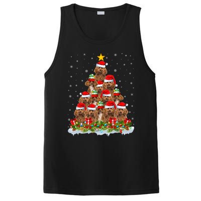 Poodle Dog Lover Xmas Tree Santa Christmas Poodle Gift PosiCharge Competitor Tank