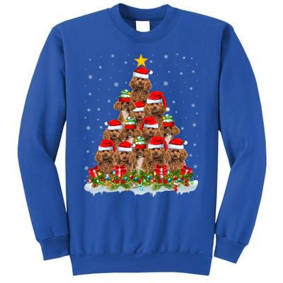 Poodle Dog Lover Xmas Tree Santa Christmas Poodle Gift Sweatshirt