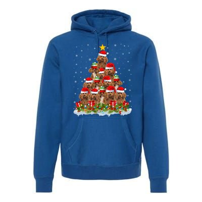 Poodle Dog Lover Xmas Tree Santa Christmas Poodle Gift Premium Hoodie