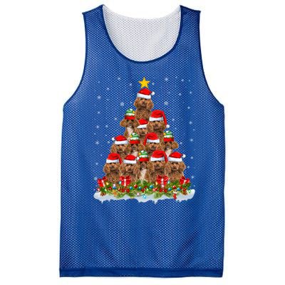 Poodle Dog Lover Xmas Tree Santa Christmas Poodle Gift Mesh Reversible Basketball Jersey Tank