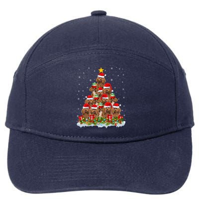 Poodle Dog Lover Xmas Tree Santa Christmas Poodle Gift 7-Panel Snapback Hat