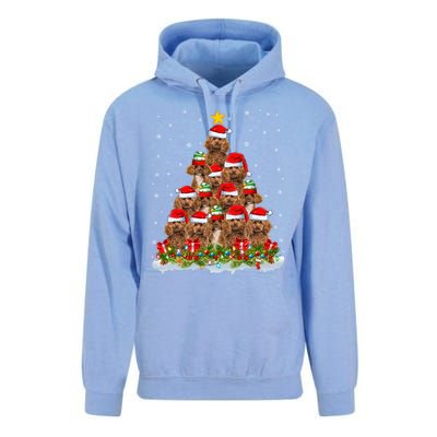 Poodle Dog Lover Xmas Tree Santa Christmas Poodle Gift Unisex Surf Hoodie