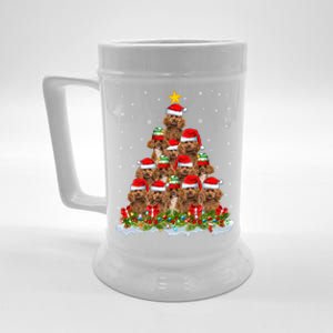 Poodle Dog Lover Xmas Tree Santa Christmas Poodle Gift Beer Stein