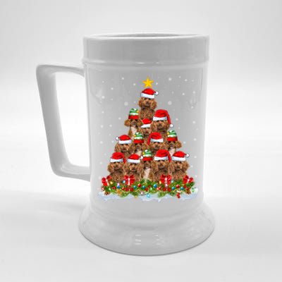 Poodle Dog Lover Xmas Tree Santa Christmas Poodle Gift Beer Stein