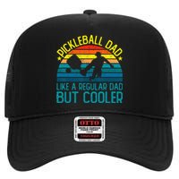 Pickleball Dad Like A Regular Dad But Cooler High Crown Mesh Back Trucker Hat