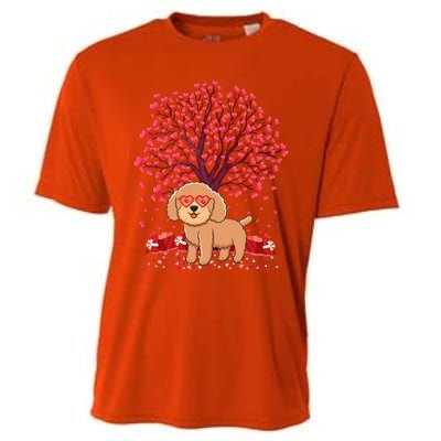 Poodle Dog Lover Heart Tree Poodle Valentine's Day Gift Cooling Performance Crew T-Shirt