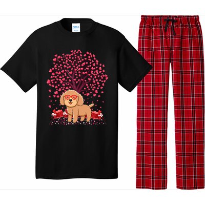 Poodle Dog Lover Heart Tree Poodle Valentine's Day Gift Pajama Set