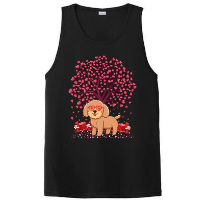 Poodle Dog Lover Heart Tree Poodle Valentine's Day Gift PosiCharge Competitor Tank